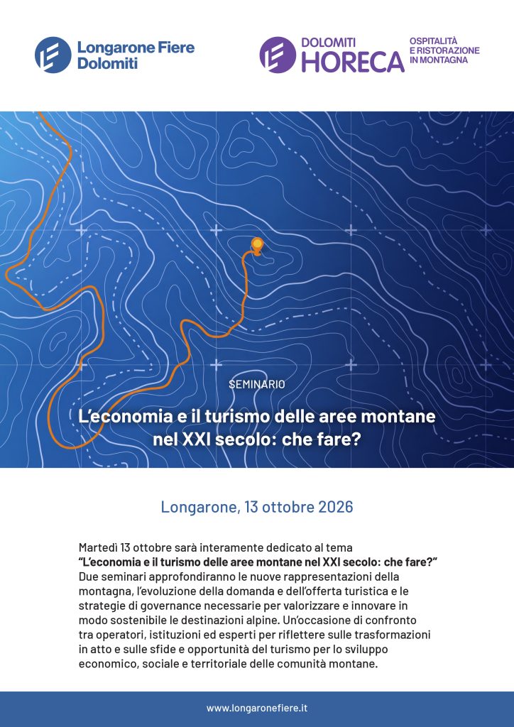 Locandina Seminario Economia Turismo Montagna Dolomiti HoReCa